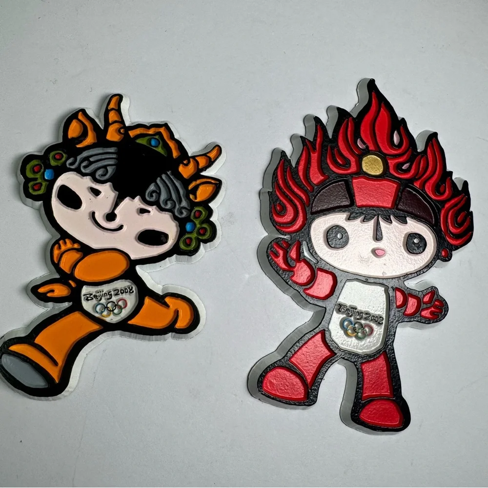 BEIJING 2008 Olympic Games Magnets FUWA Mascots Lot of 2 